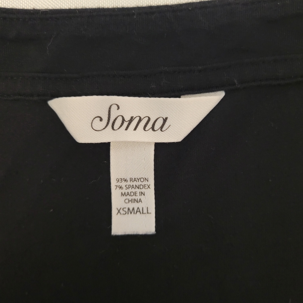 Soma Short Sleeve Sleep Shirt "Pass The Bubbly" Black Size XS - Picture 6 of 6